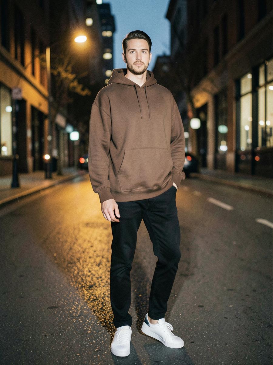 Casual Everyday Men — MARVAB hoodie styled with sneakers + jeans
